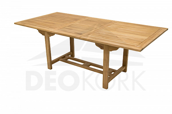 Kerti téglalap alakú asztal MONTANA 160/210 x 90 cm-es (Teak)