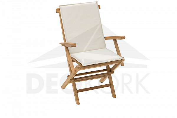 Kerti összecsukható szék párna elefántcsont színű (teak)