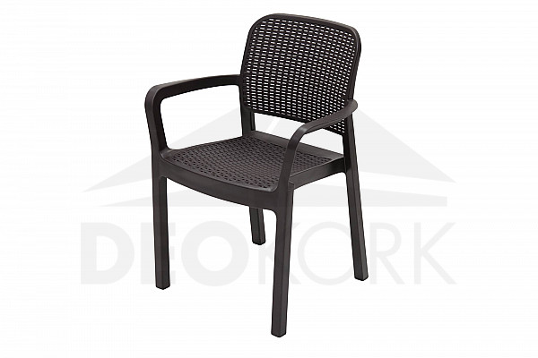 Műanyag kerti szék KARA (barna)