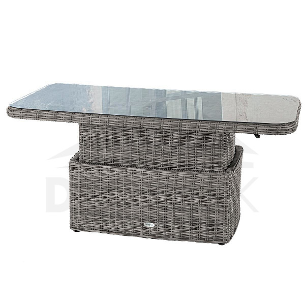 BORNEO rattan étkezőasztal / tárolóasztal 150 x 80 cm (szürke)