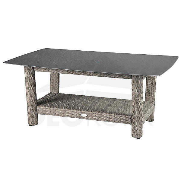 Rattan asztal 150x100 cm SANTORINI (szürke)