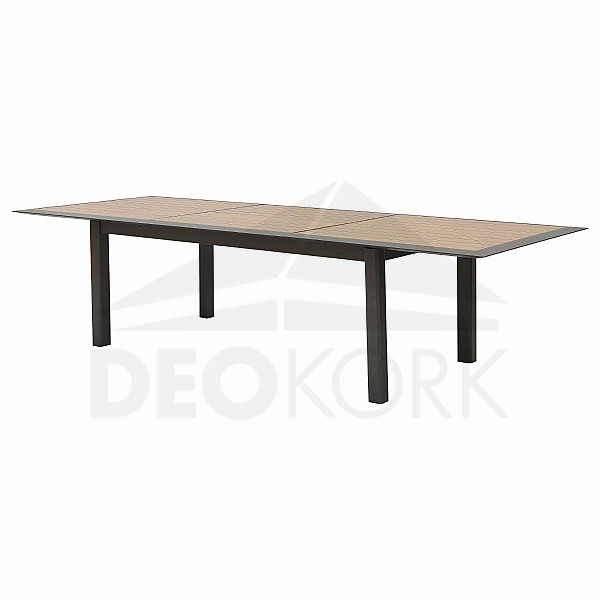 Alumínium asztal VERMONT 216/316 cm (szürke-barna / méz)