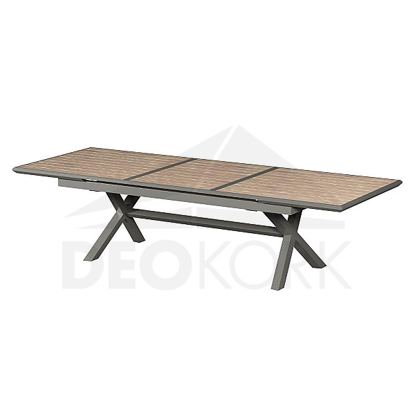 Alumínium asztal VERONA 250/330 cm (szürke-barna / méz)