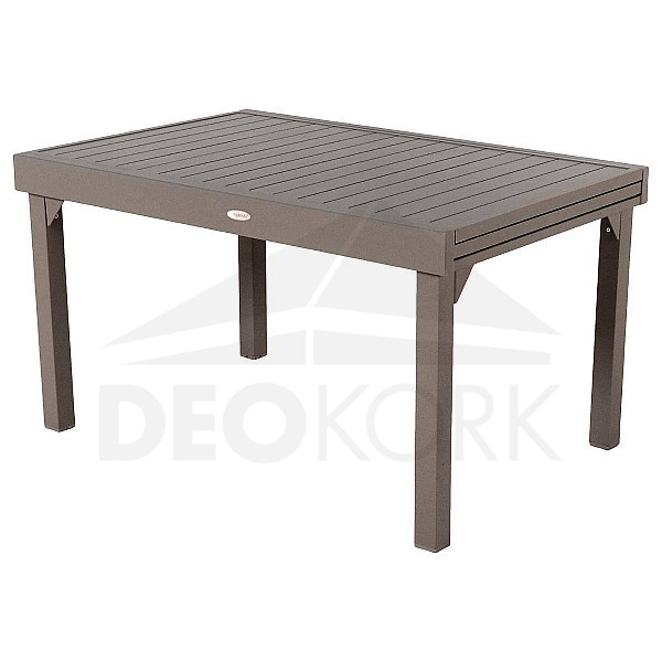 Alumínium asztal FERRARA 135/270x90 cm (szürkésbarna)