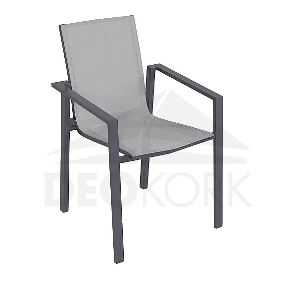 Alumínium fotel RAVENNA szövettel (szürke-barna)