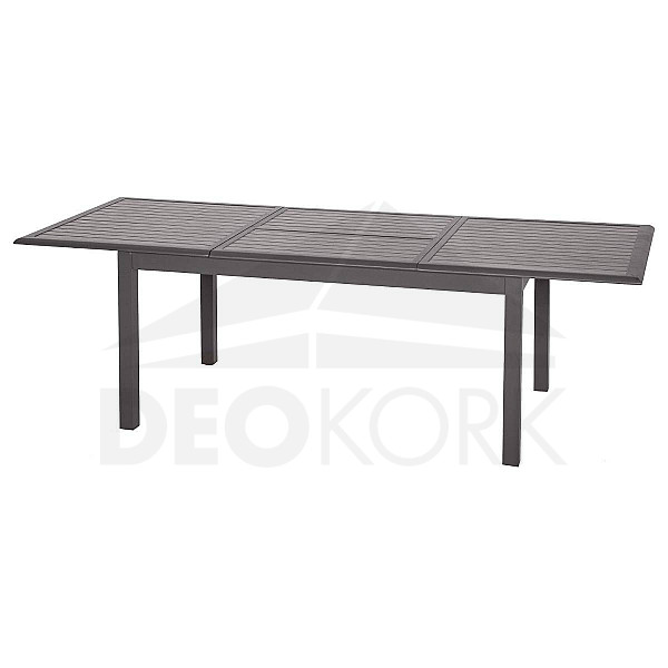 Alumínium asztal RIMINI 160/154 x 100 cm (szürkésbarna)