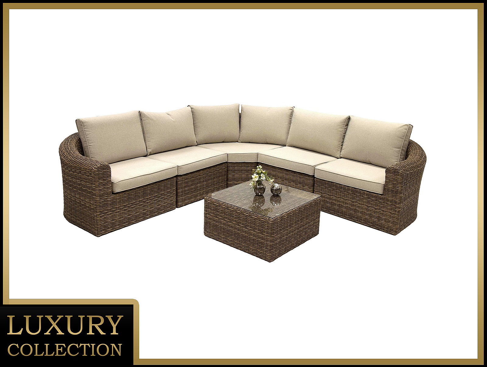 Rattan modul szöglet BORNEO LUXURY (barna)