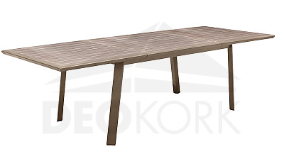 Alumínium asztal ALORA 170/264x101 cm (szürkésbarna)