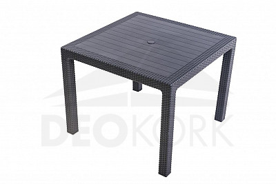 Kerti asztal mesterséges rattan MANHATTAN 95x95 cm-es (antracit)