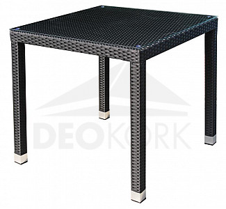 Kerti rattan asztal NAPOLI 80x80 cm-es (fekete)