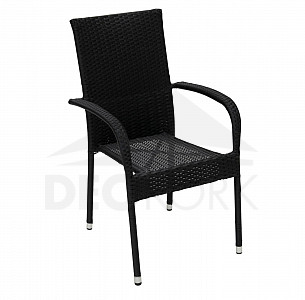 Rakaszolható rattan szék SIENA (fekete)