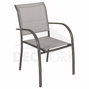 Alumínium fotel VALENCIA szövettel (szürke-barna)
