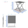Alumínium összecsukható asztal LUXOR 71x71 cm (antracit)