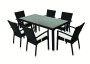 Kerti rattan asztal NAPOLI 160x80 cm-es (fekete)