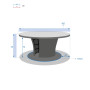 Rattan étkezőasztal BORNEO LUXURY átmérője 160 cm (szürke)