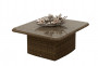 Rattan asztali kihúzható étkező / tároló 100 x 100 cm BORNEO LUXURY (barna)