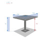Alumínium asztal CAPRI 70x70 cm (antracit)
