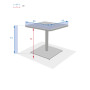 RUBBY alumínium asztal 65x65 cm (antracit)