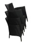 Egymásra rakható rattan szék párnákkal, Modena (Fekete)